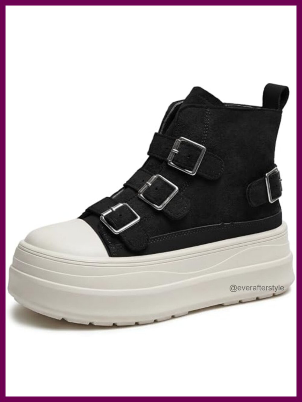 Suede Platform Sneakers 2.4 Inch Chunky High Top Side Zip Shoes